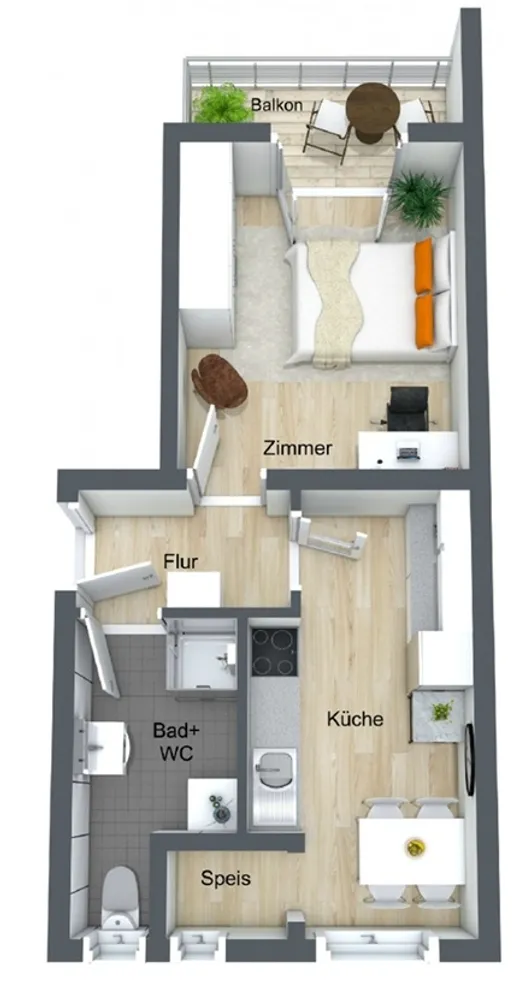 1 room apartment with 35 m² in Stuttgart – Photo 4