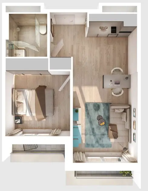 2 Zimmer Wohnung mit 45 m² in Frankfurt am Main – Bild 7