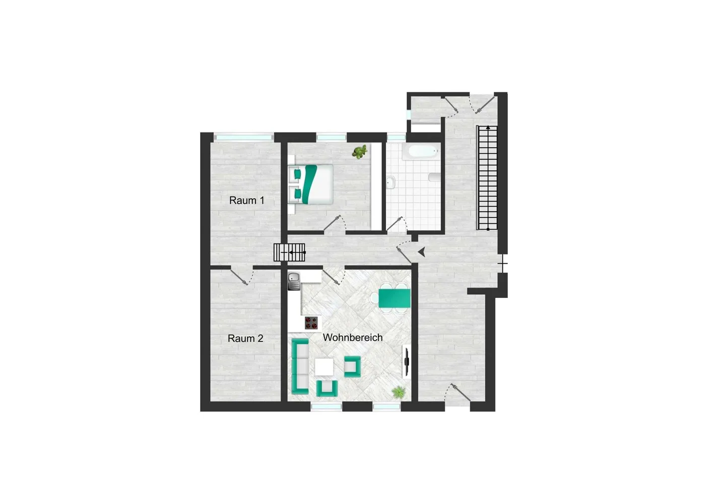 4 Zimmer Wohnung mit 55 m² in Wuppertal – Bild 1