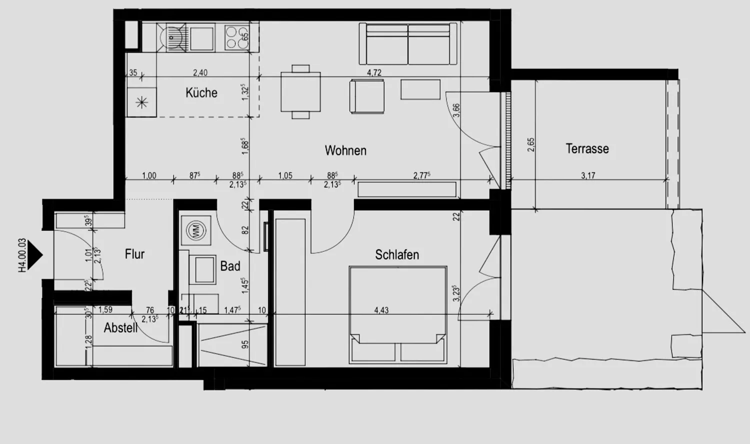 2 room apartment with 59 m² in Frankfurt am Main – Photo 6