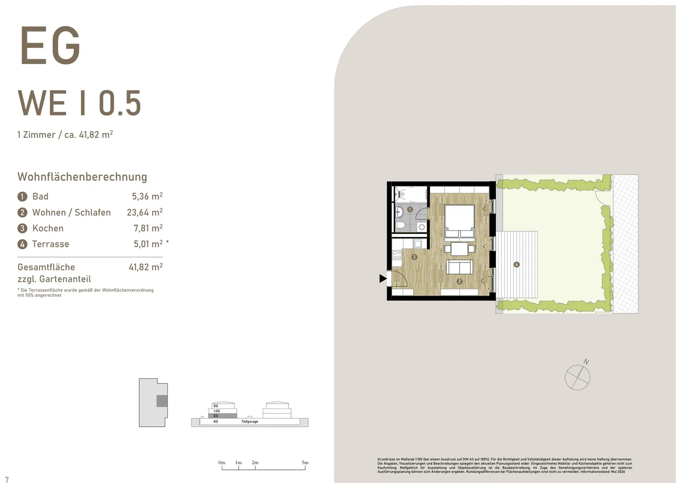 1 Zimmer Wohnung mit 42 m² in München – Bild 2