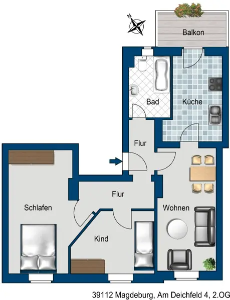3 room apartment with 66 m² in Magdeburg – Photo 5