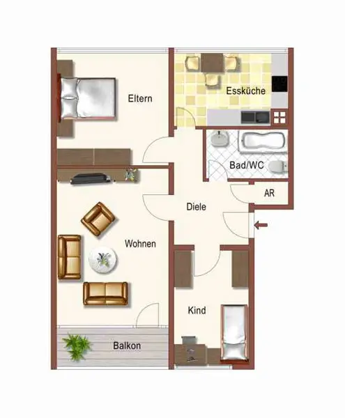 4 Zimmer Wohnung mit 71 m² in Dortmund – Bild 6