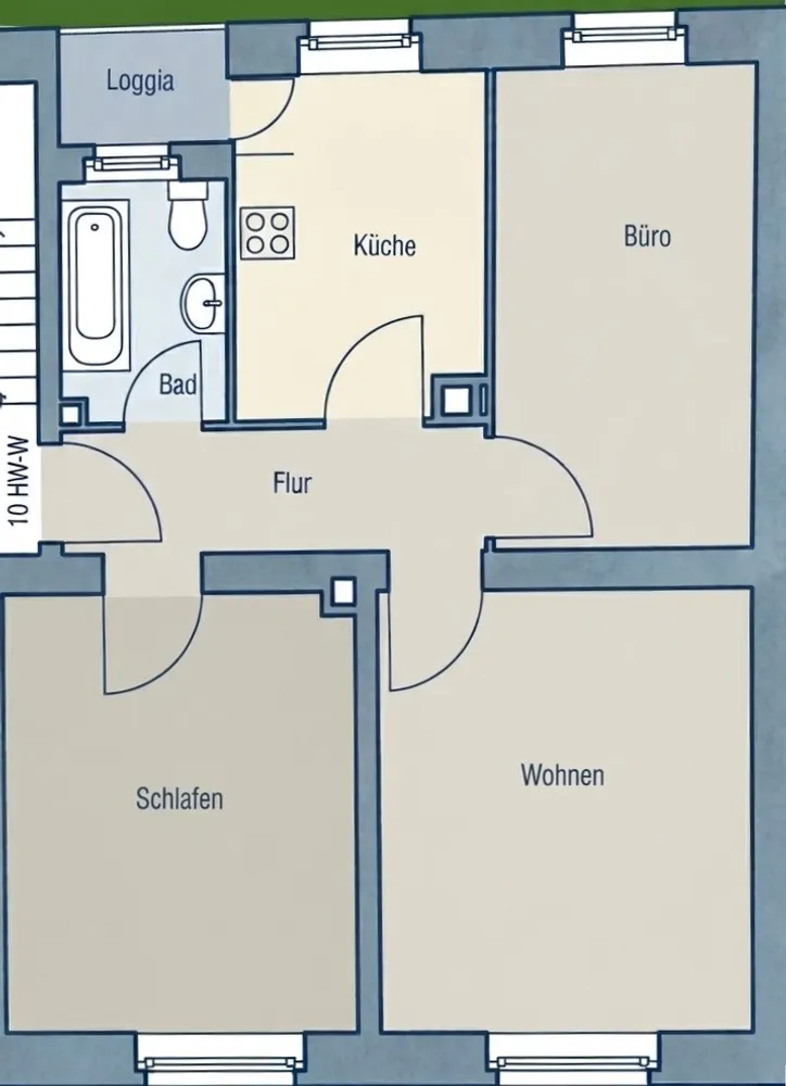 3 Zimmer Wohnung mit 61 m² in Nürnberg – Bild 2