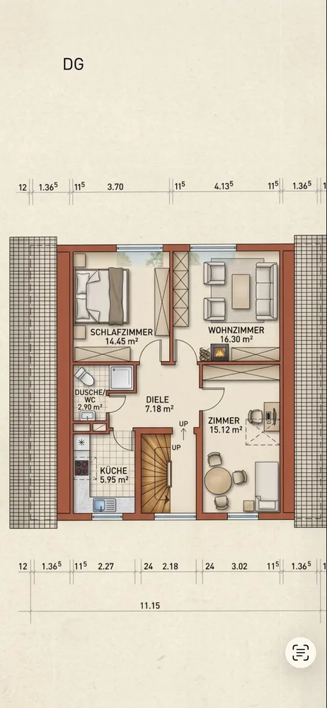 3 Zimmer Wohnung mit 62 m² in Offenburg – Bild 2