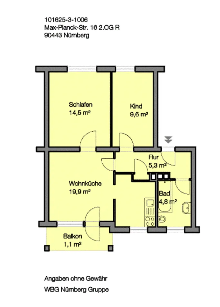 3 Zimmer Wohnung mit 54 m² in Nürnberg – Bild 8