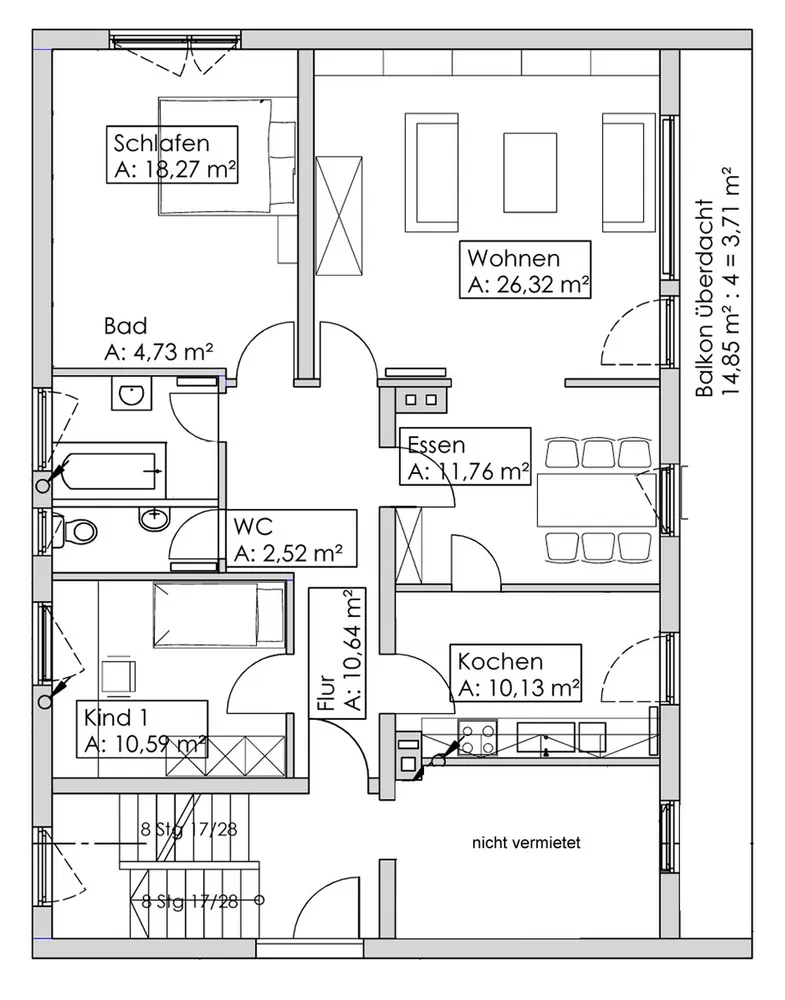 4 Zimmer Wohnung mit 99 m² in Regensburg – Bild 1