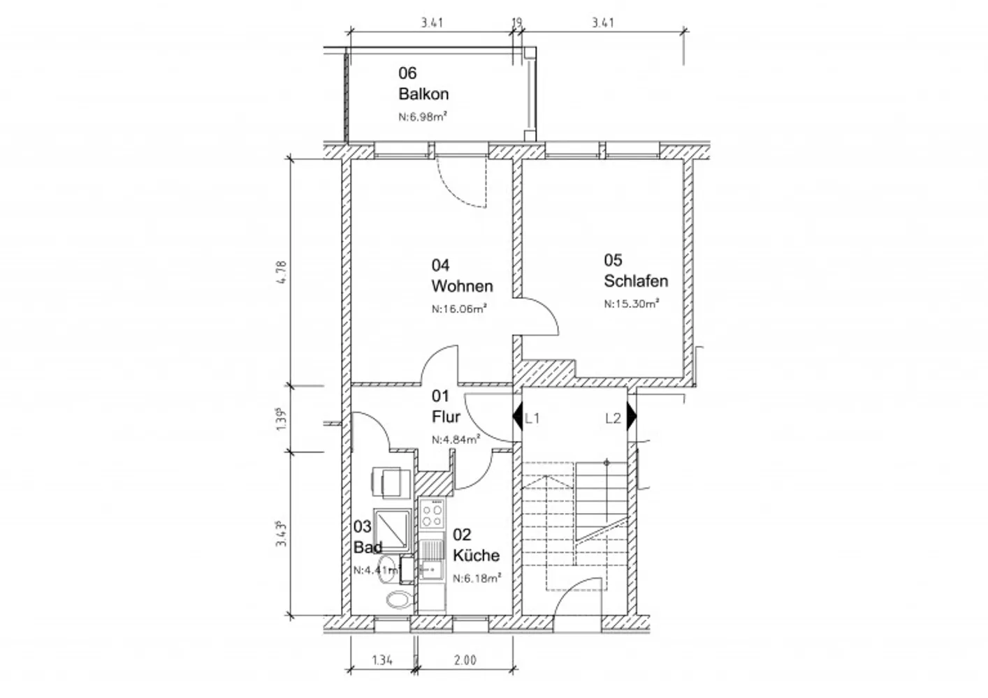 2 Zimmer Wohnung mit 50 m² in Magdeburg – Bild 4