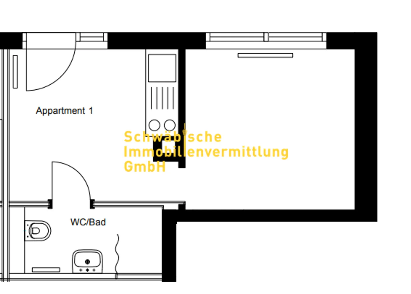2 Zimmer Wohnung mit 20 m² in Stuttgart – Bild 4