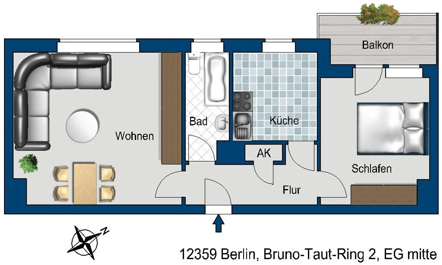 2 Zimmer Wohnung mit 50 m² in Berlin – Bild 1