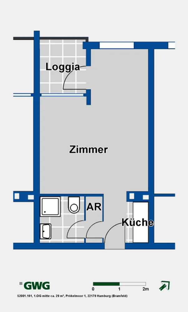 1 Zimmer Wohnung mit 29 m² in Hamburg – Bild 4