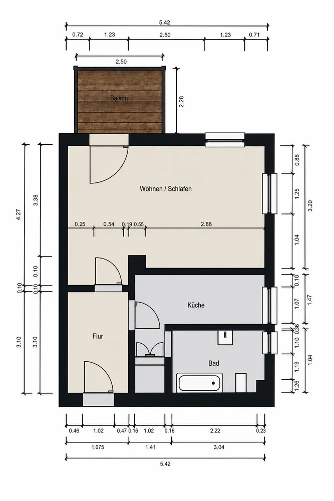 1 Zimmer Wohnung mit 50 m² in Zwickau – Bild 6