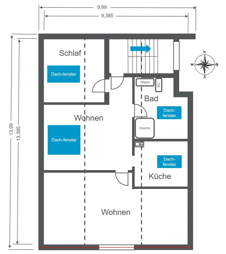 3 Zimmer Wohnung mit 62 m² in Darmstadt – Bild 1