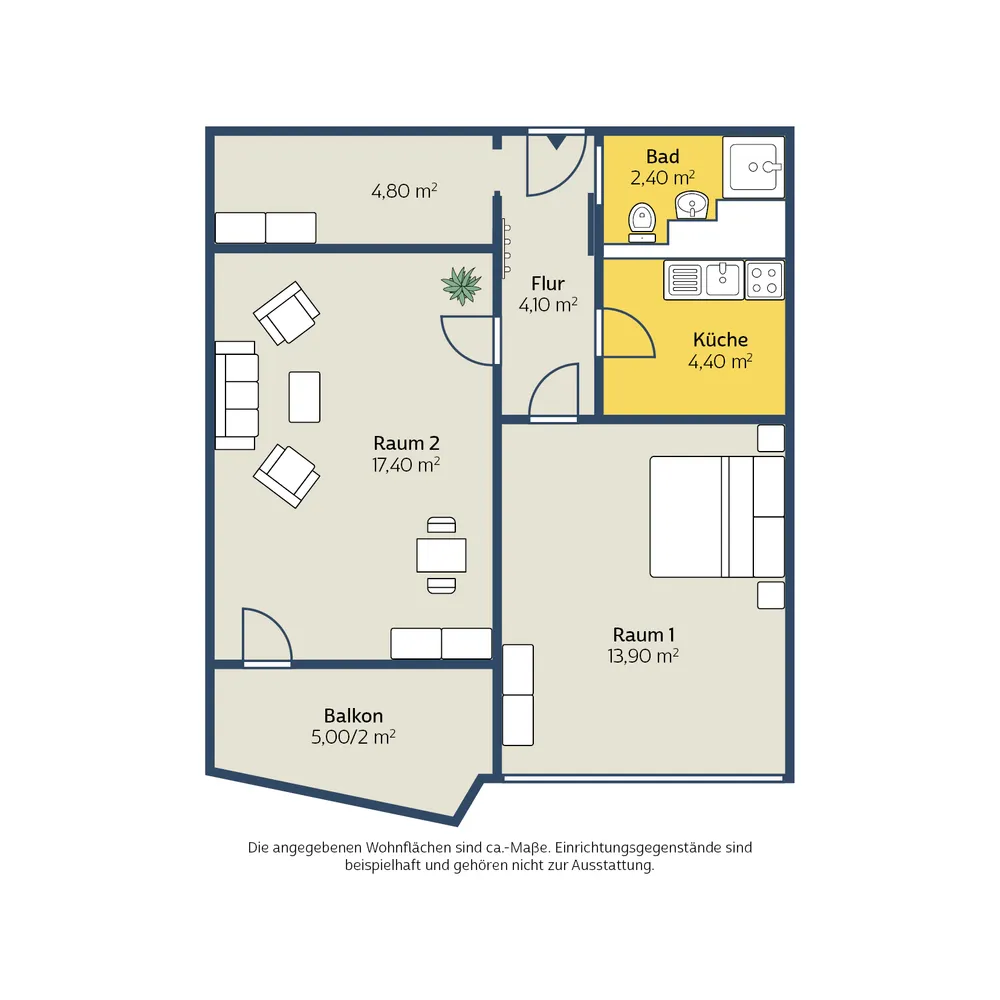 2 Zimmer Wohnung mit 49 m² in Leipzig – Bild 2