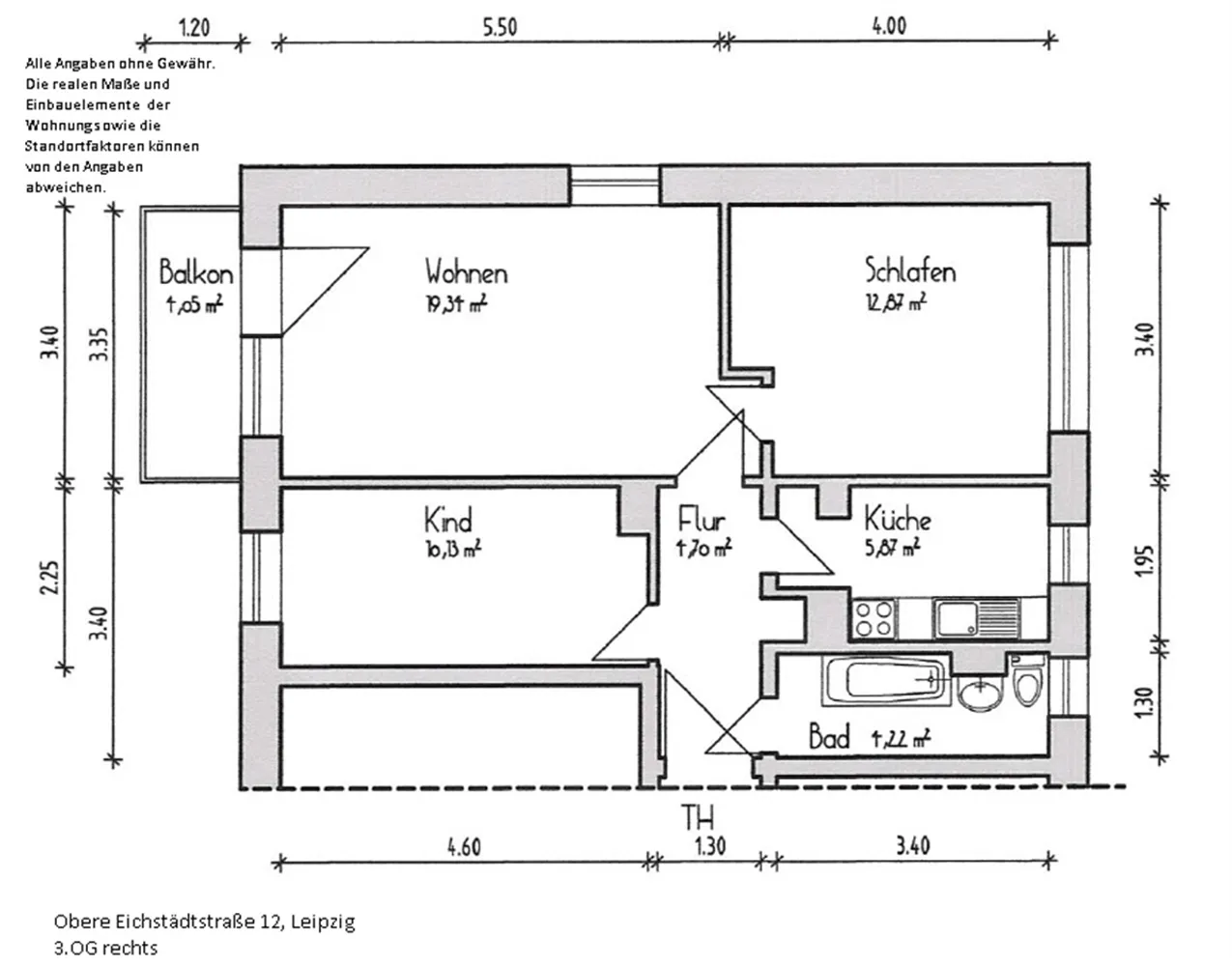 3 Zimmer Wohnung mit 60 m² in Leipzig – Bild 3
