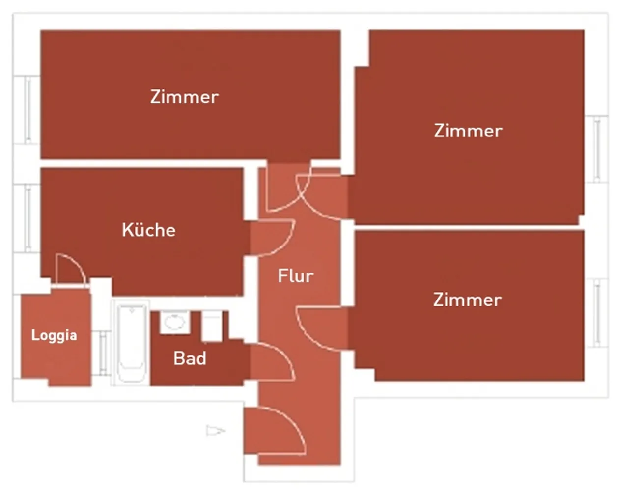 3 Zimmer Wohnung mit 65 m² in Dresden – Bild 2