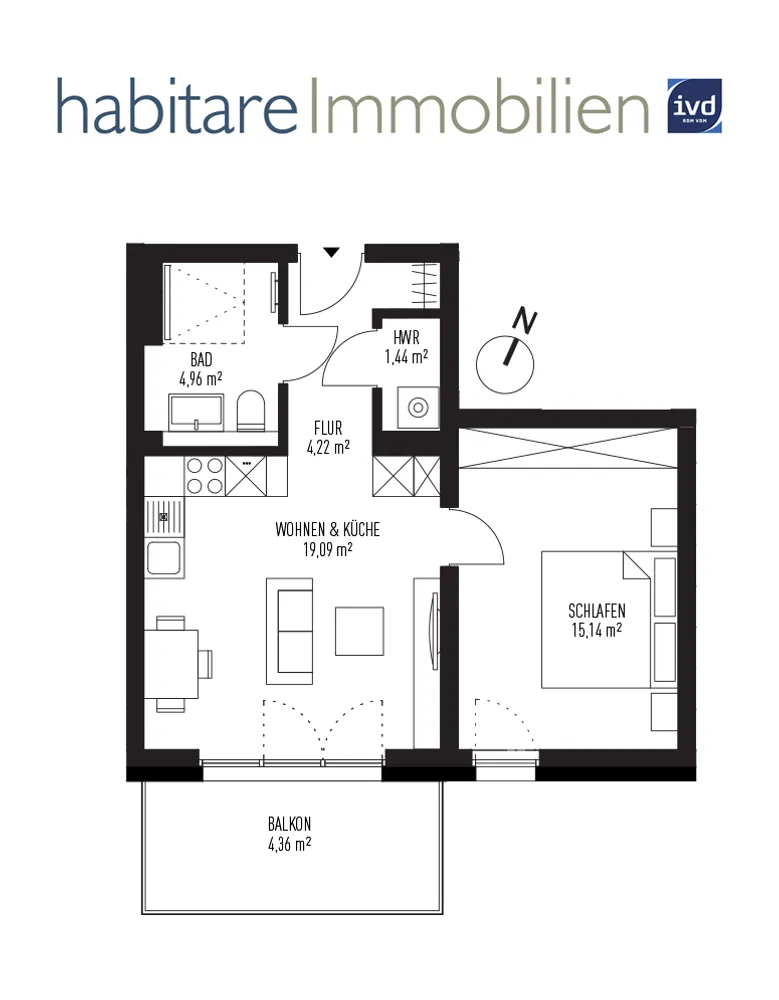 2 room apartment with 49 m² in Königs Wusterhausen – Photo 10