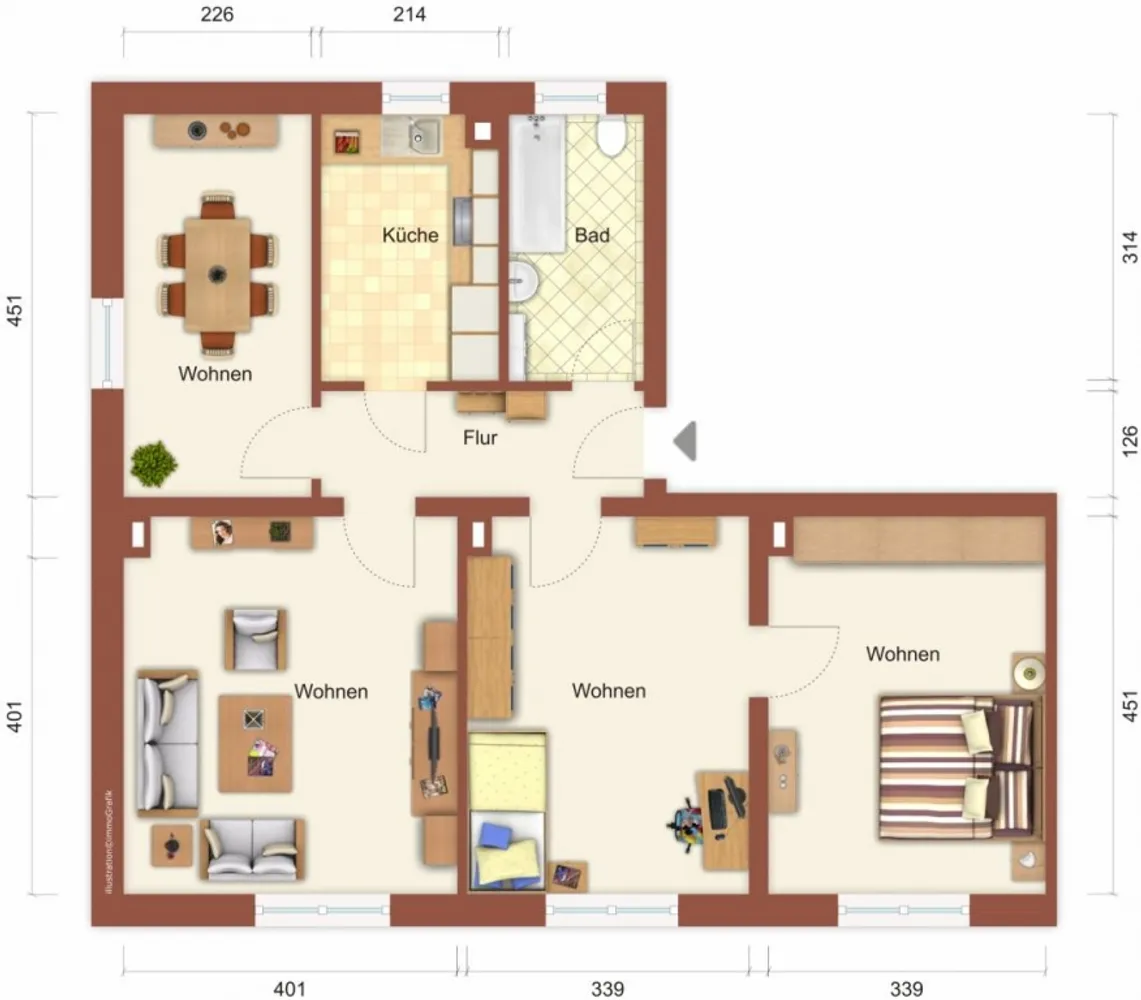 4 Zimmer Wohnung mit 74 m² in Finsterwalde – Bild 9