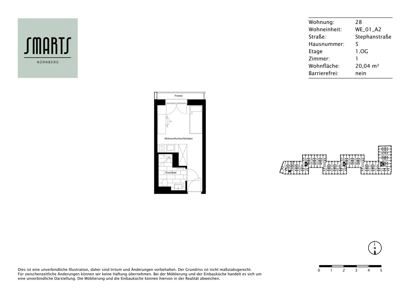 1 Zimmer Wohnung mit 20 m² in Nürnberg – Bild 9