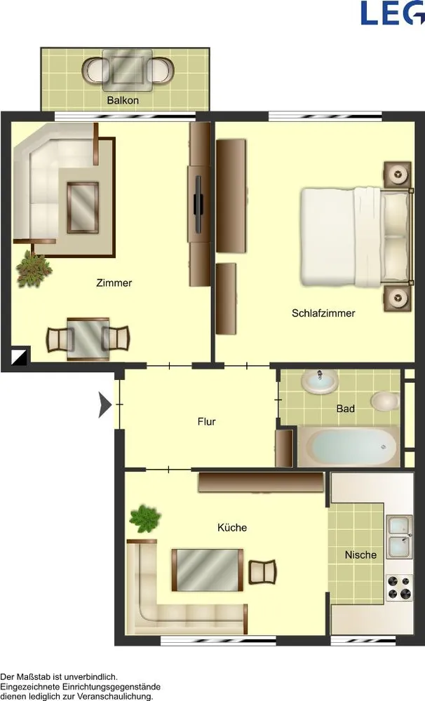 2 Zimmer Wohnung mit 51 m² in Bocholt – Bild 2