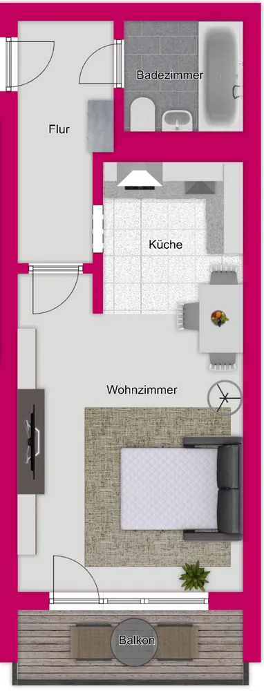 1 Zimmer Wohnung mit 31 m² in Erfurt – Bild 2