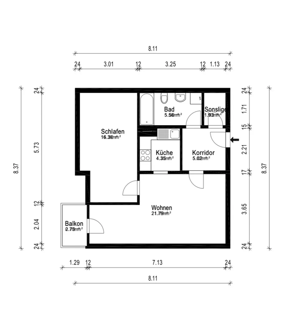 2 Zimmer Wohnung mit 55 m² in Nürnberg – Bild 3