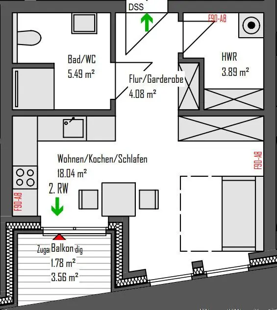 2 Zimmer Wohnung mit 33 m² in Osnabrück – Bild 6