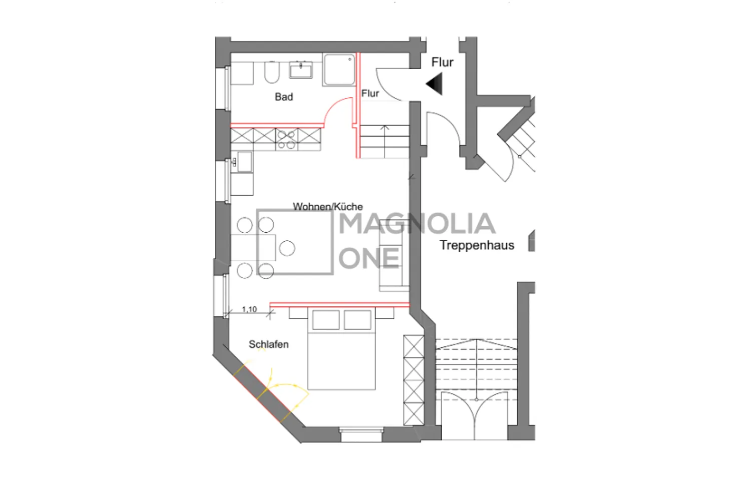 2 Zimmer Wohnung mit 55 m² in Eberswalde – Bild 2