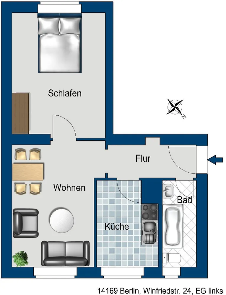2 room apartment with 44 m² in Berlin – Photo 2