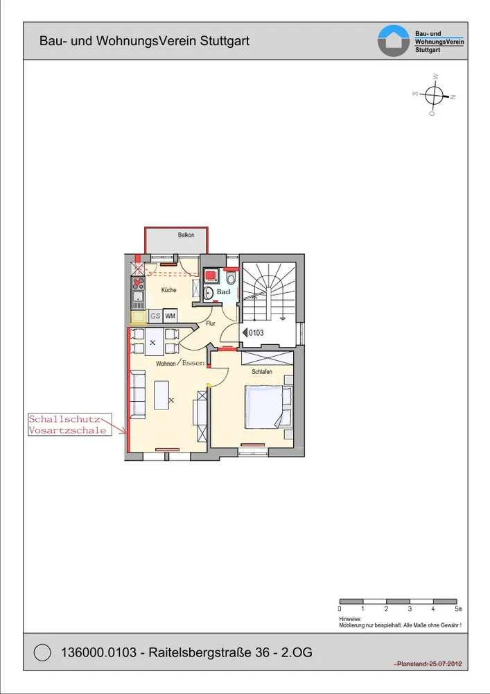 2 Zimmer Wohnung mit 43 m² in Stuttgart – Bild 2