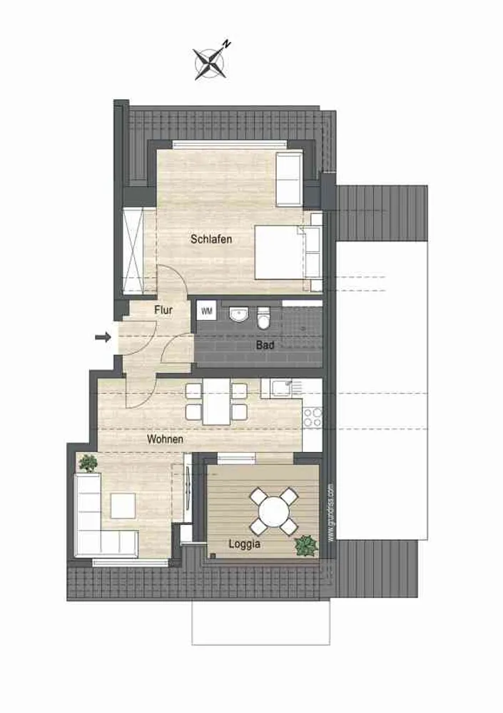 2 room apartment with 60 m² in Hanover – Photo 7