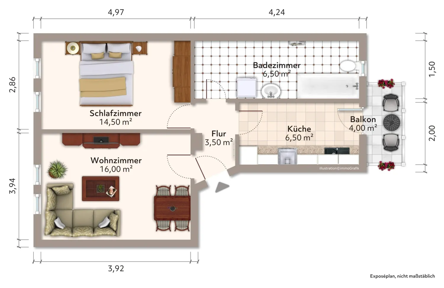 2 room apartment with 52 m² in Magdeburg – Photo 10