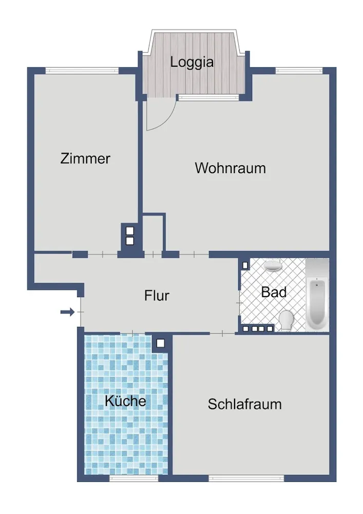 3 Zimmer Wohnung mit 61 m² in Frankfurt am Main – Bild 2
