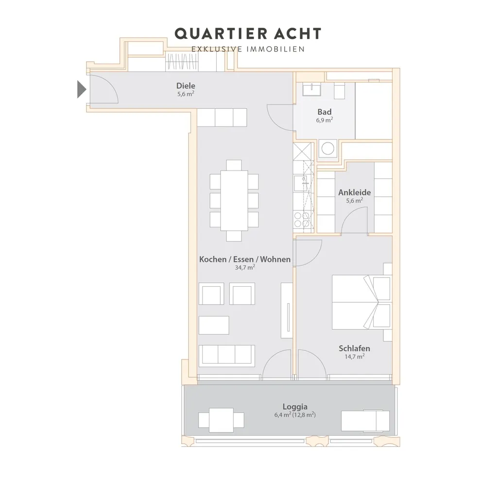 2 Zimmer Wohnung mit 74 m² in München – Bild 5