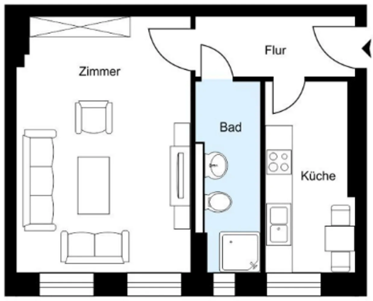 1 room apartment with 33 m² in Berlin – Photo 4