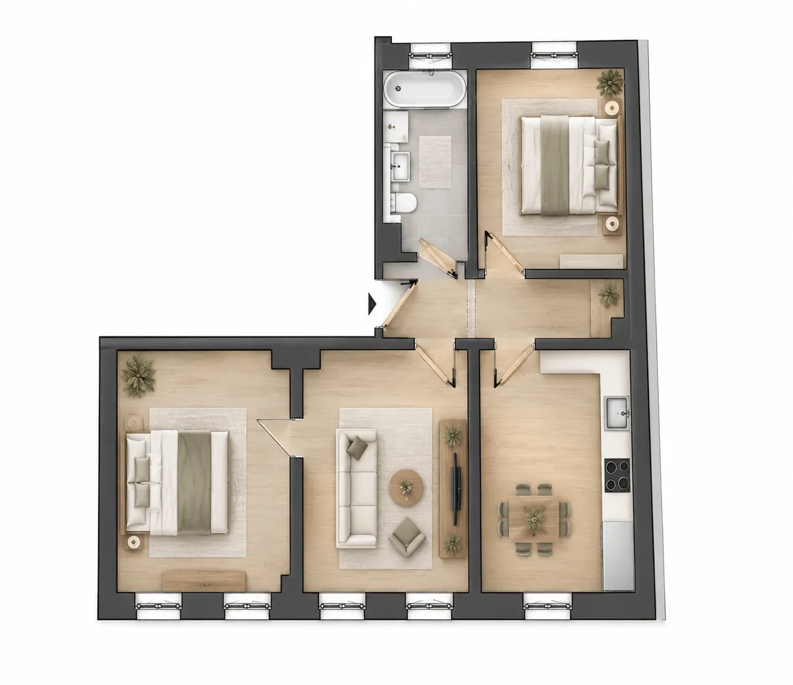 3 Zimmer Wohnung mit 70 m² in Leipzig – Bild 3