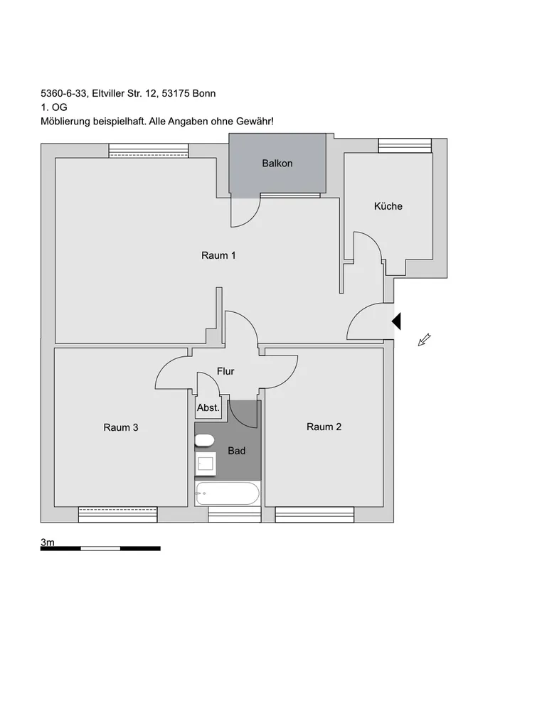 3 Zimmer Wohnung mit 70 m² in Bonn – Bild 2