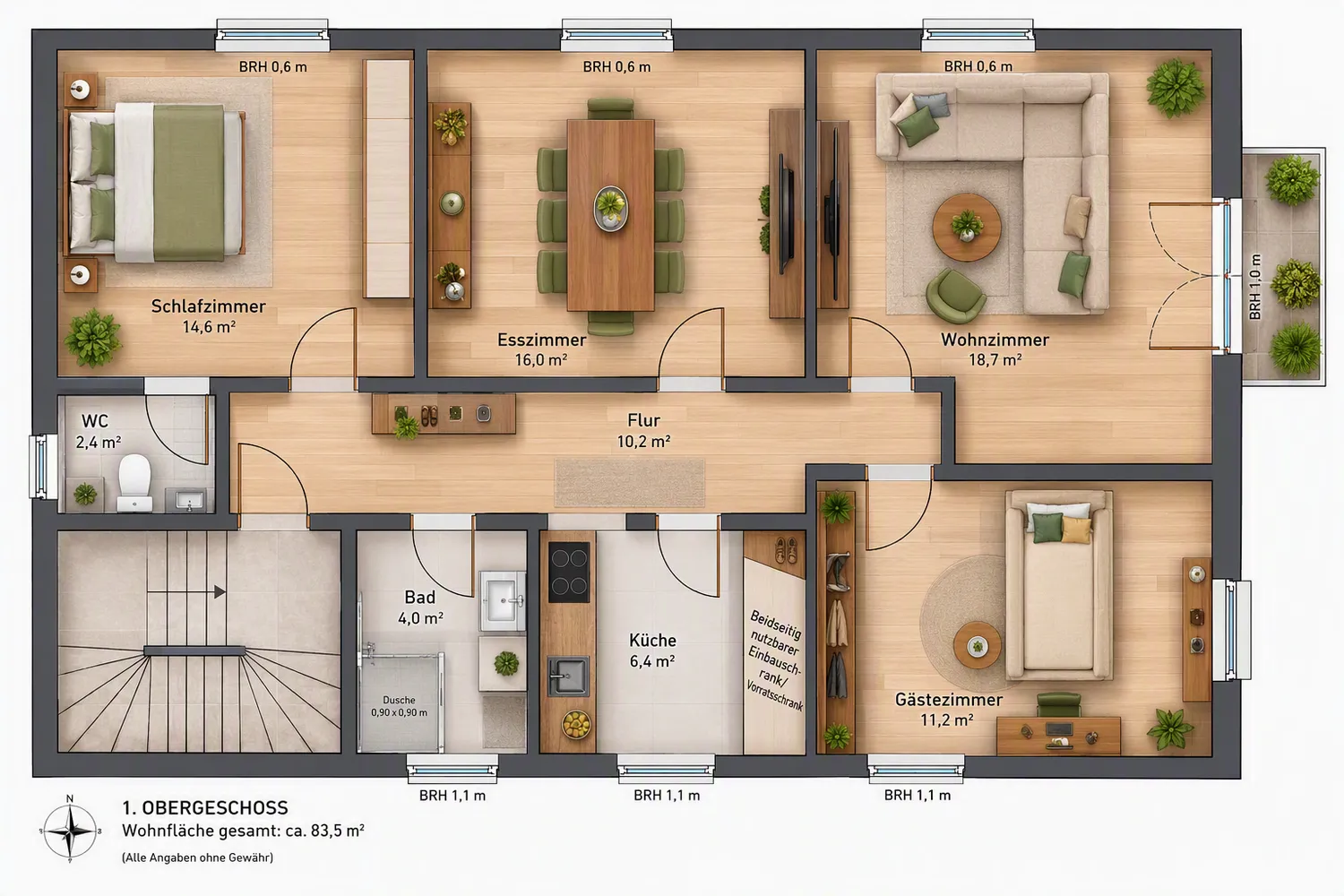 4 Zimmer Wohnung mit 89 m² in Stuttgart – Bild 2