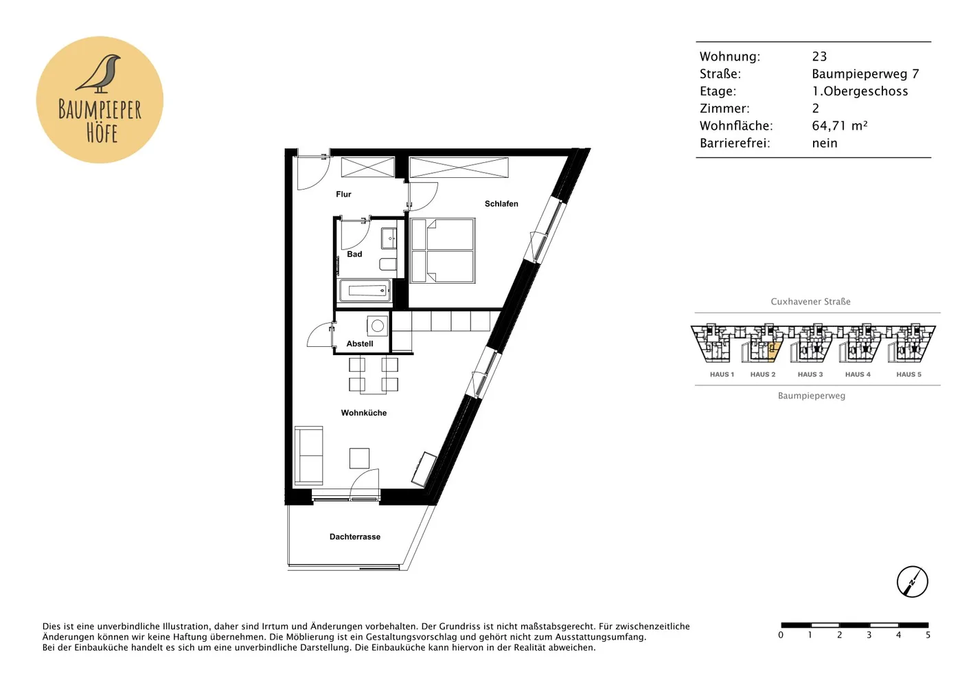 2 room apartment with 65 m² in Hamburg – Photo 6
