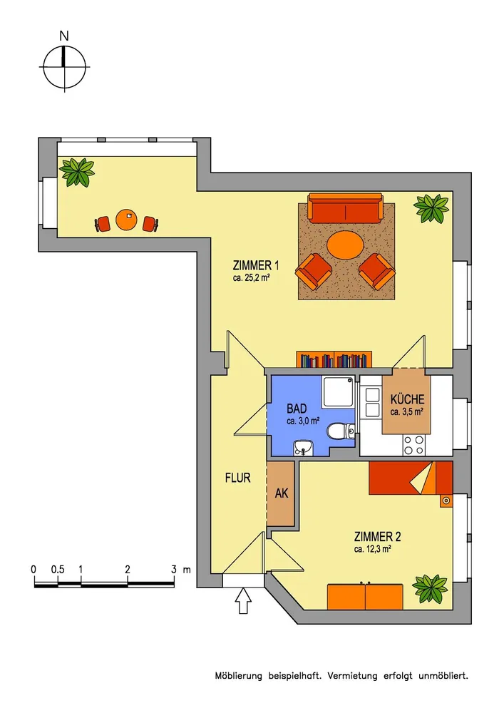 2 room apartment with 51 m² in Berlin – Photo 3