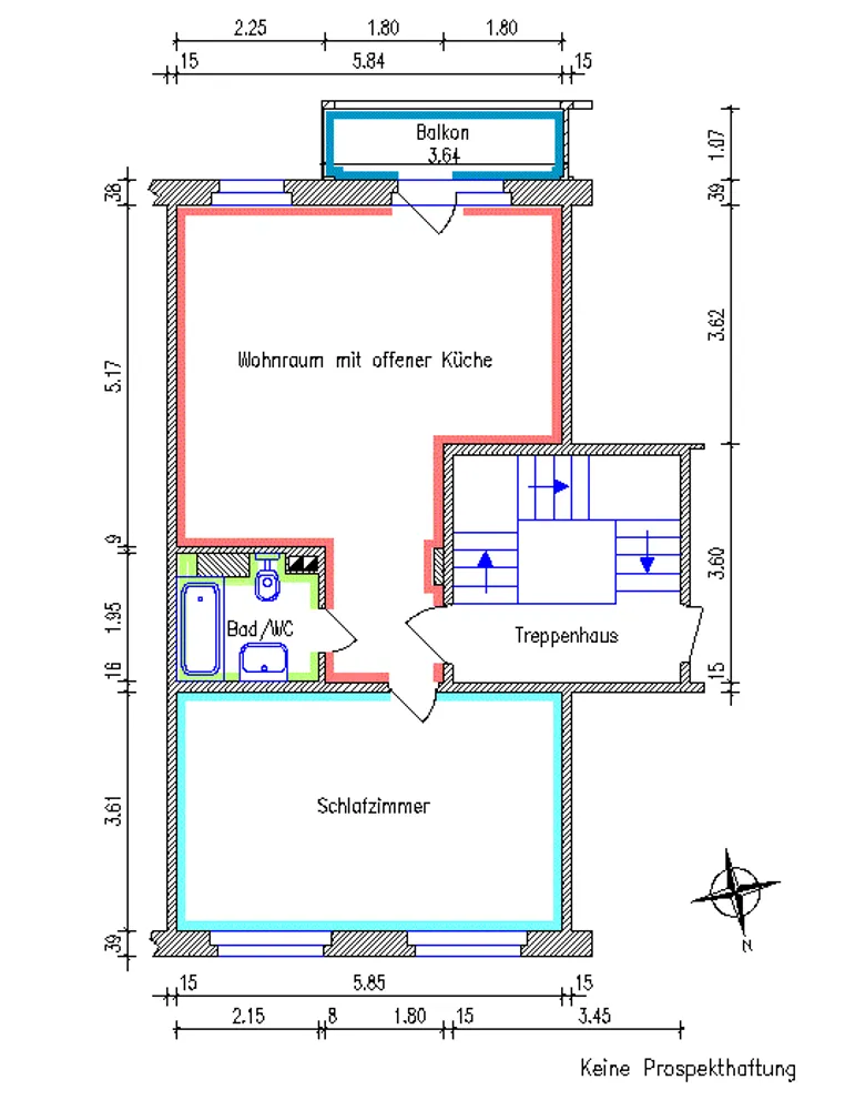 2 room apartment with 58 m² in Chemnitz – Photo 2
