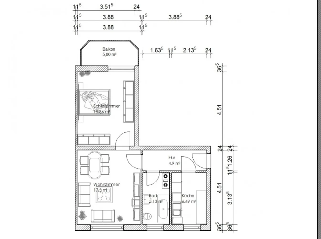 2 Zimmer Wohnung mit 52 m² in Magdeburg – Bild 2