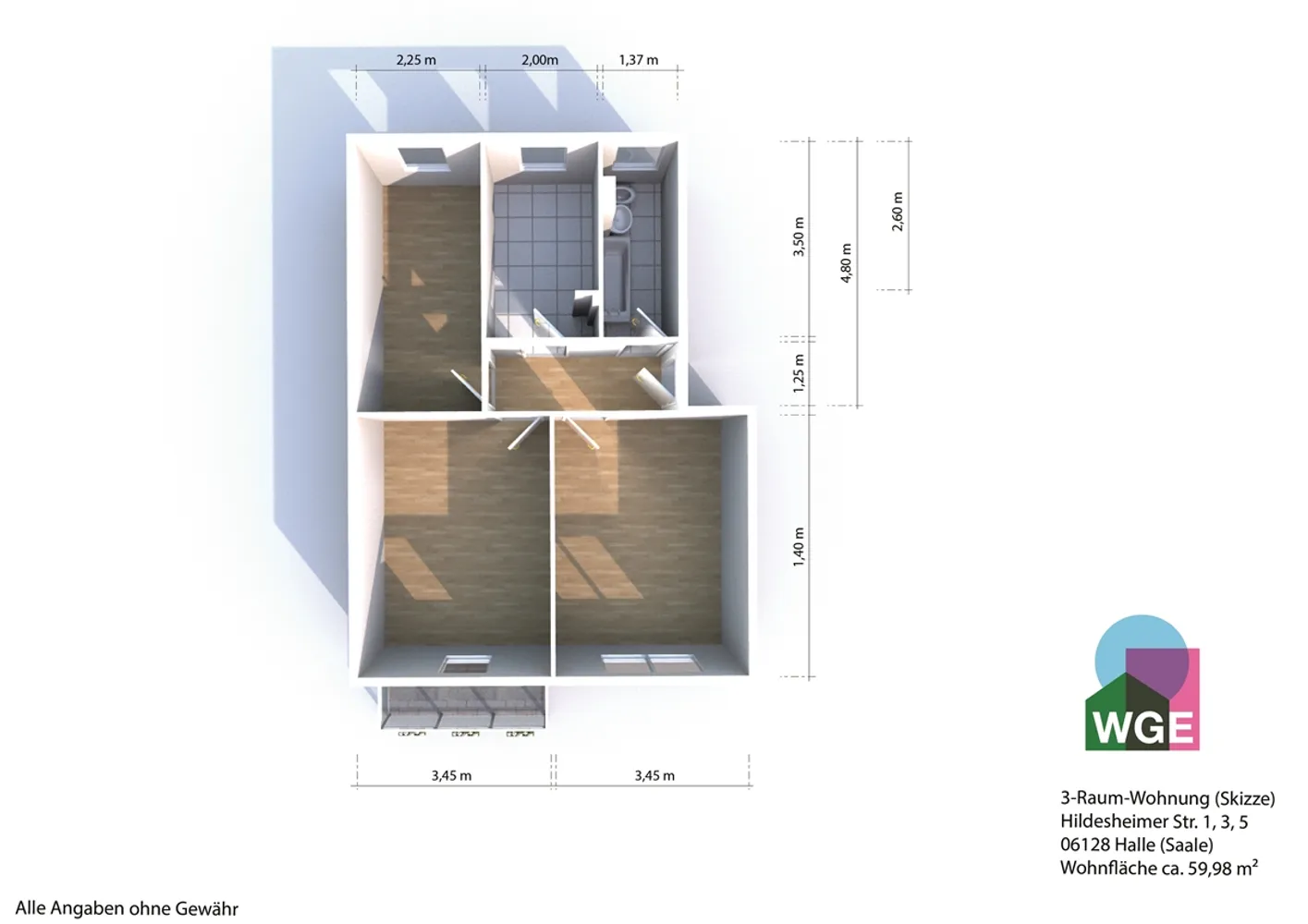 3 Zimmer Wohnung mit 60 m² in Halle (Saale) – Bild 8