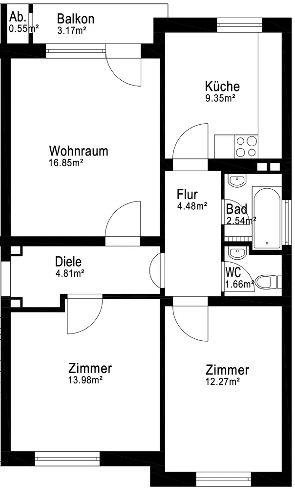 3 Zimmer Wohnung mit 66 m² in Aachen – Bild 8
