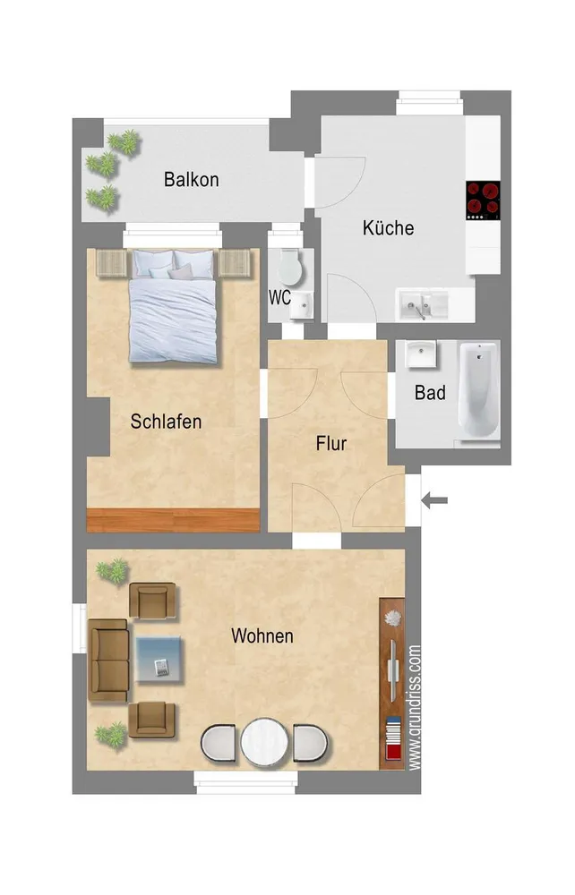 2 Zimmer Wohnung mit 62 m² in Dresden – Bild 3