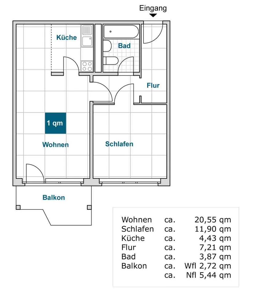 2 Zimmer Wohnung mit 51 m² in Dresden – Bild 2