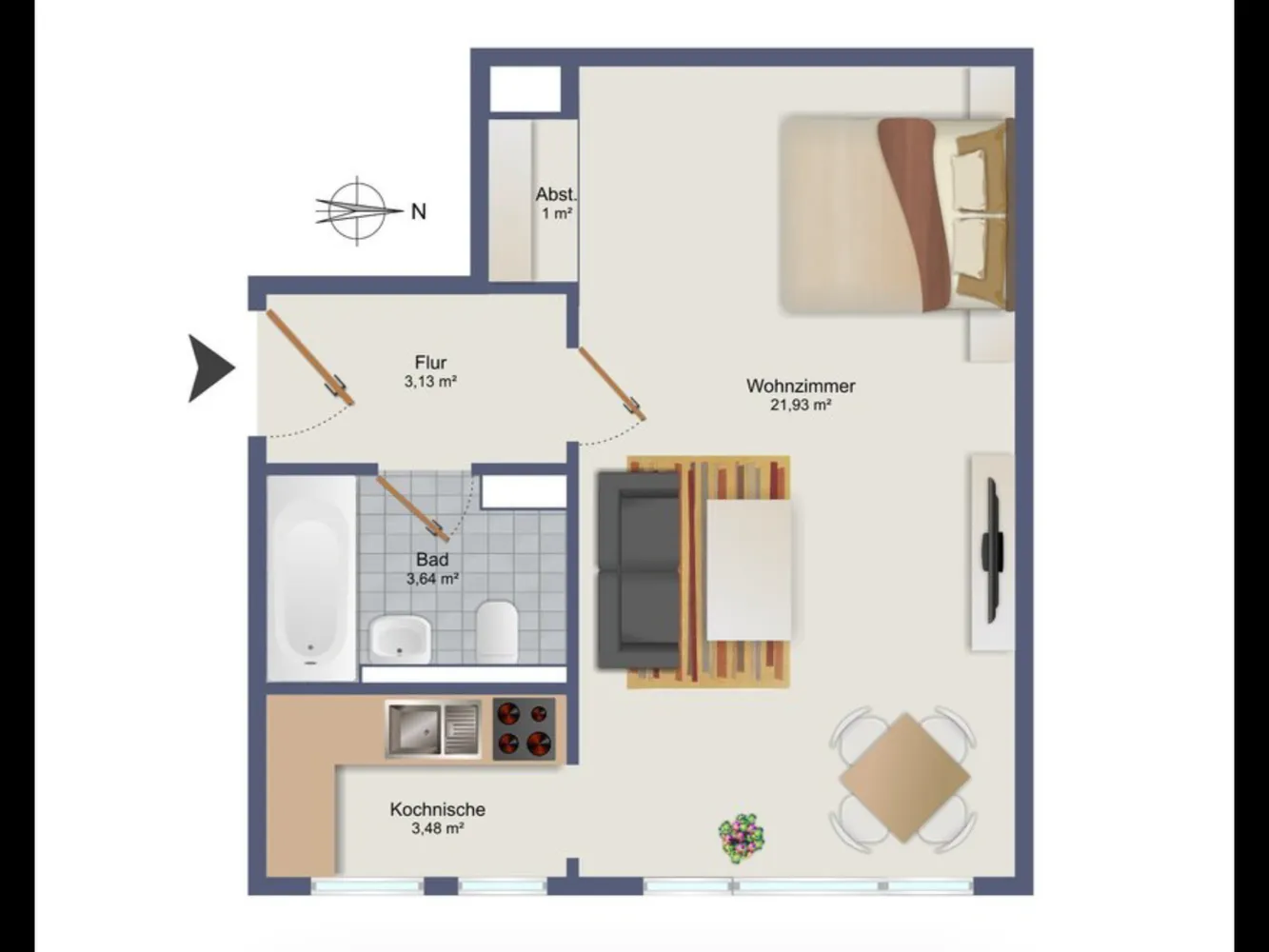 1 Zimmer Wohnung mit 33 m² in München – Bild 4