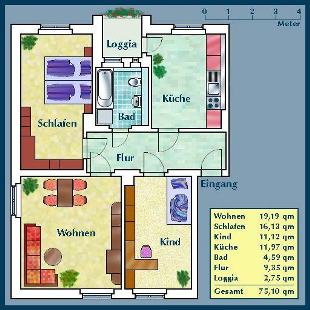 3 Zimmer Wohnung mit 75 m² in Dresden – Bild 2