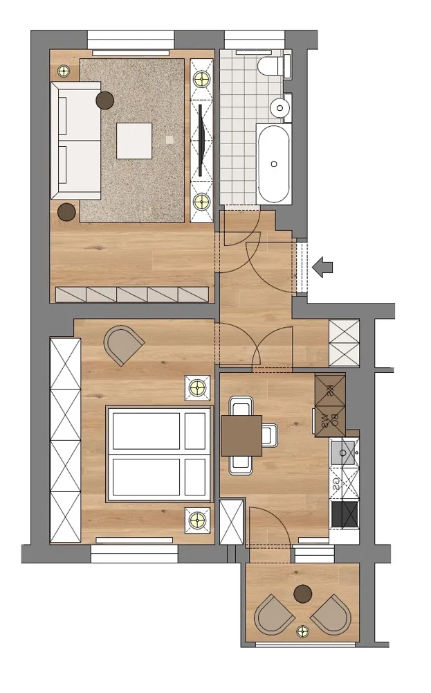 2 Zimmer Wohnung mit 55 m² in Leipzig – Bild 2