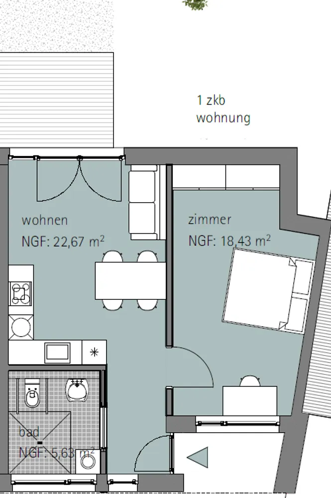 2 Zimmer Wohnung mit 47 m² in Karlsruhe – Bild 4